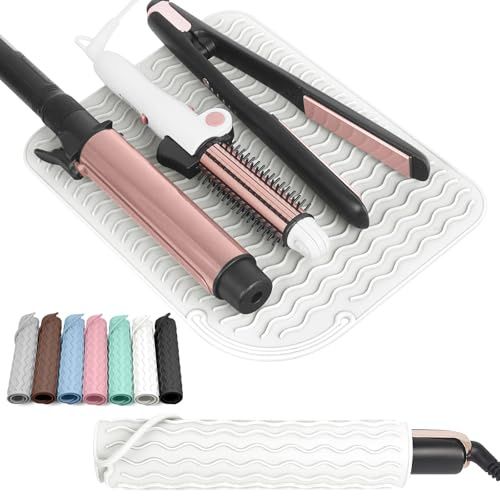 WRORUNER Größere hitzebeständige Silikonmatte für Haarwerkzeuge (30,5 x 22,9 cm)