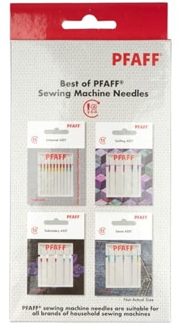 Pfaff Maschinennadel-Sortiment 4er-Set – 25 Nadeln für Universal, Quilting, Jeans & Stick – System 130/705H