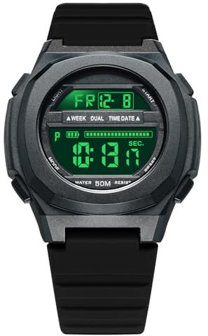 CIVO Orologio Uomo da Polso Militare: Cinturino Gomma Nero Tattico - Digitale Orologi Sportivo con Cronometro