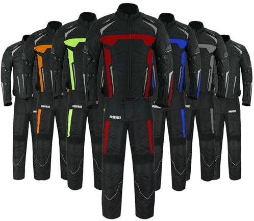 Motorbike Armor Suit for All Weather - 2 piece Jacket & Protective Trouser with CE Armour for Men (Black, 2XL)