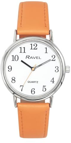 Ravel - Pastellfarbene Alltagsuhr für Damen (27 mm Gehäuse) - Analoges Quarzwerk - R0137.15.2 - Persimmon/Silberton