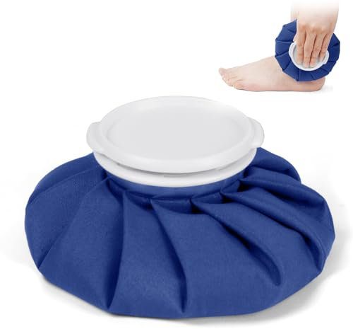 AOOWU Wiederverwendbar Eisbeutel für Verletzungen, Eisbeutel Heißwasserbeutel für Heiß & Kältetherapie & Schmerzlinderung & Nervös mit Deckel, Auslaufsicherer Atmungsaktiver, Eiswürfelbeutel - 15.2cm