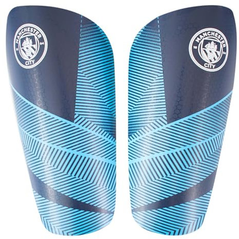 Hy-Pro Offiziell Lizenziertes Manchester City F.C. Schienbeinschoner, Junior – Schienbeinschutz, atmungsaktiv, leicht, langlebig, Schutzausrüstung, Man City Merchandise, tolle Fußball-Geschenkidee