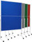 Moderationstafel FOLD - klappbare Metaplanwand mit Filz-Oberfläche - mobil dank Rollen - beidseitig nutzbar - Filz-Moderationswand 120x150 cm - Blau