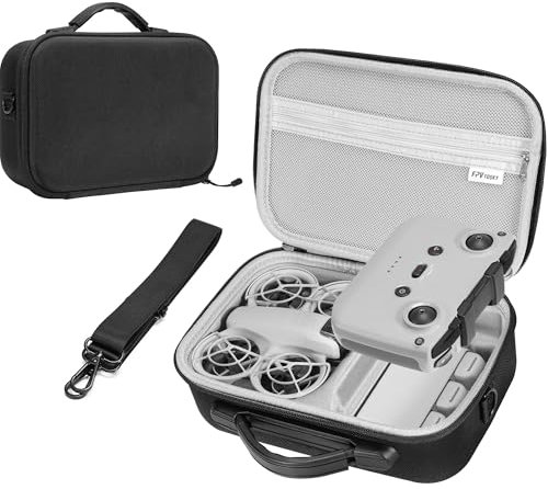 FPVtosky Wasserdichtes Koffer für DJI Neo Fly More Combo mit DJI RC-N3 Drohne Tasche Absturzsicherung kompakte Tragetasche Schutz Aufbewahrung Zubehör Protection Schwarz