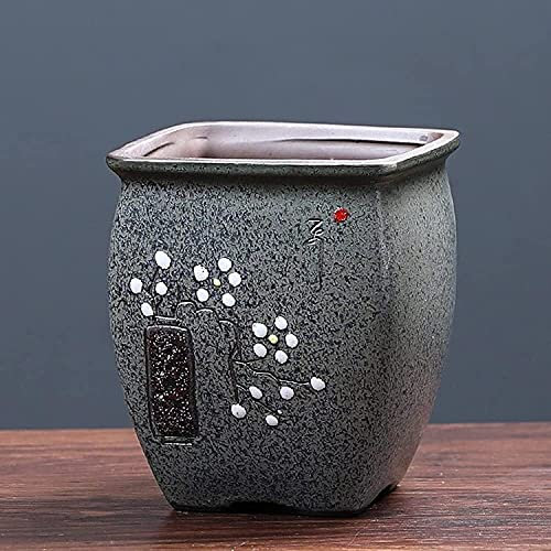 Pot de fleurs en céramique fait à la main pour intérieur et extérieur Violet