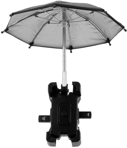 LIOOBO Phone Umbrella Holder: Bike Holder for Phone, Bicycle Cell Bracket with Small Sunshade Cover