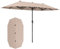 KOMFOTTEU Sombrilla de Jardín 4 x 2 m, Sombrilla Doble con 12 Varillas y Manivela, Parasol Rectangular con Protección Solar, para Balcón, Terraza, Piscina, sin Base (Beige)