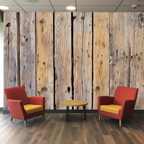 Buohwiwe Mural Wallpaper Rural Wood, 3D Panoramic Photo Wallpaper Retro Wood Non-Woven Murals 150x105 cm Art Print Wall Mural Bedrooms Living Room Modern Design Poster Picture q8225