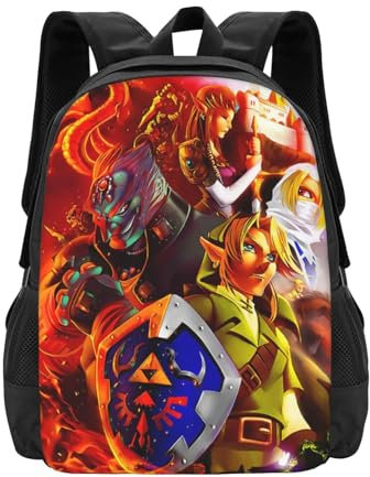 YINGC Kid The Legend Of Zelda - Zaino per la scuola, per ragazzi, ragazze, Nero , Taglia unica