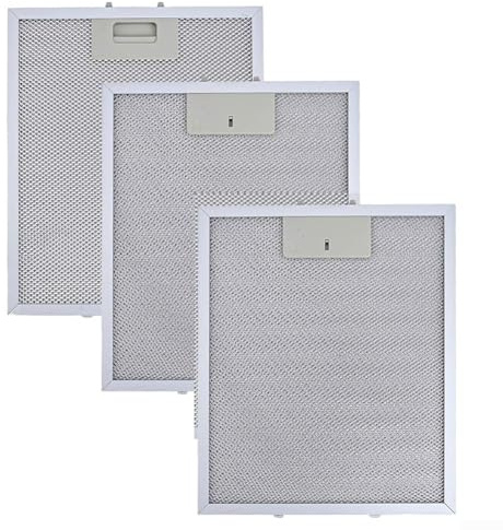 3Pcs Grease Filters for Rangemaster Cooker Hoods, 3-Pack 300 x 250mm Silver Metal Filter, for Hood Models and Ventilation