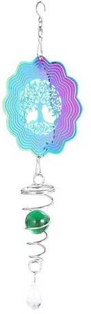 Colcolo Wind Wind Chime 3D Metall Hanging Anhänger Ornament für Wandschlafzimmer Bauernhaus Indoor im Freien Geburtstagsgeschenk, Welliger Baum
