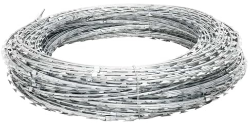 Generico Filo Spinato Fermagliato BTO-22 in Acciaio Zincato 60 m,Argento,5.64kg,141811