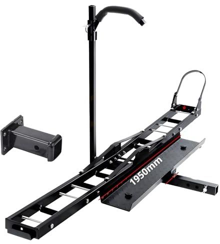 Porte Moto Attelage Scooter avec Rampe de Chargement 227kg + Adaptateur 2'' 83x56mm