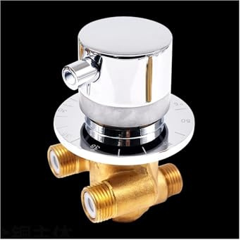 Du hast einen Ventilator Thermostat-Duschmischer aus silberfarbenem Messing zur Wandmontage, 48–55 mm, for Kalt- und Warmwasser