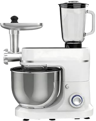 Batteur Électrique, Robot Avec Hachoir à Viande Robot Pâtissier 1500W 3-En-1 avec Blender, Crochet Pétrisseur, Fouet et Batteur, Bol Inox 10L pour Cuisine et Pâtisserie