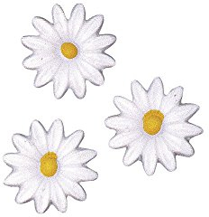 Rayher Wachsmotiv Margeriten, 2,5 cm, 6 Stück, Wachs zum Kerzen verzieren, Kerzenwachs zum Verzieren, Verzierwachs Blumen, 3134400