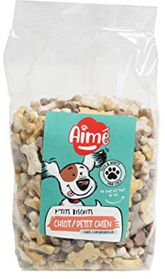 Aimé | Biscuits Petits Os 500g | Nourriture et Supplément Quotidien à base de Calcium destiné au Chiot et Petit Chien | Récompenses, Friandises Sans Conservateurs