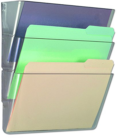 Universal UNV53682 Wandordner-Starter-Set mit 3 Fächern, Briefgröße, transparent (1 Set)
