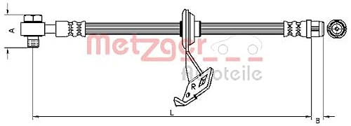 Bremsschlauch mit Hohlschraube METZGER passend für MERCEDES M-KLASSE | Kompatibel mit: MERCEDES-BENZ M-CLASS