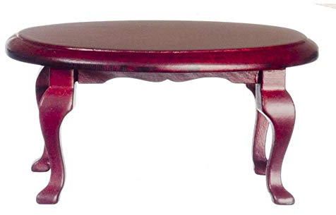 Melody Jane Puppenhaus Mahagoni Oval Queen Anne Kaffee Tisch Miniatur Loungemöbel