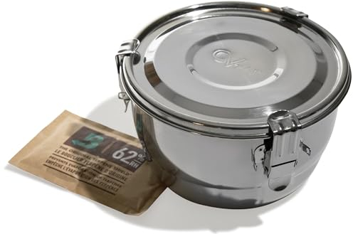 Freshtor 2 Liter CVault Aufbewahrungsbehälter luftdicht – 17,8 x 10,2 cm – inkl. 67 g Boveda Humidipak