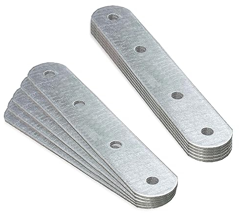 OMIDEAS 10 x Placa Union Soportes Planos (90 x 25 x 2) Placas de Fijación de Metal Plano Pletina Acero Soportes de Esquina Recto Galvanizada