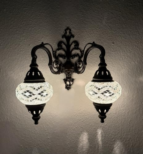 Samarkand - Lights Doppel Glas Wandleuchte Mosaiklampe Mosaik Wand Lampe Orientalische Lampe Wandlampe M
