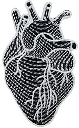 Finally Home Anatomisches Herz in schwarz weiß Bügelbild Patches zum Aufbügeln | Patch, Aufbügelmotive