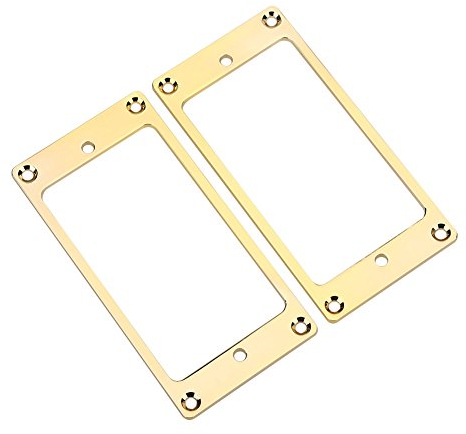 Gitarren Tonabnehmer Rahmen 2 Stück Montageringe Metall Humbucker Ring für E-Gitarren Ersatzteile(Gold)