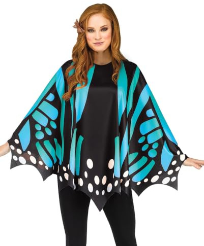 Horror-Shop Schmetterlings Flügel Poncho Karneval Kostümzubehör Blau