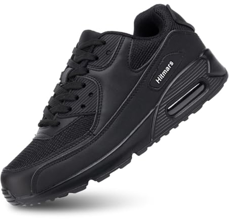 Hitmars Scarpe Running Uomo Donna Ginnastica Sneaker Leggere Traspirante Outdoor Sportive Calzature da Corsa Pallavolo Tennis Nero 42