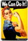 DiiliHiiri Feminismo Empoderamiento de las mujeres Cartel de chapa vintage Decoración, Letrero A4 Estilo Antiguo de metálico Retro Derechos de las mujeres. (We Can Do It)