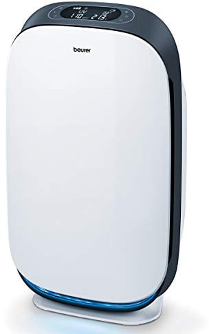 Beurer LR500 App-Controlled Air Purifier, 3-stage Filtering System & UV Light Function, with 4 Fan Speeds & Quiet Night Mode, Suitable for Rooms 34 m² - 106 m², Temperature and Humidity Display