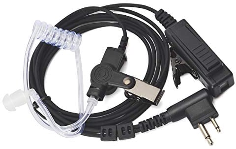 HYS Covert Acoustic Tube Security Bodyguard Earpiece Headset PTT Mic Compatible With Motorola CP040 DP1400 GP68 GP88 GP300 CT150 Pro1150 Hyera Midland 2 Way Radio