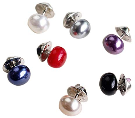 Perle D'imitation De Femmes 10pcs Cercle Broche Multipurpose PU Bouton Zircon Coloré pour Les Dames Épingle (Couleurs Aléatoires)