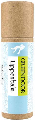 GREENDOOR Lippenbalsam Eisbonbon natürlicher Lippenpflege-Stift plastikfrei, Naturkosmetik mit BIO Jojobaöl, Natur Lippenbalm/Lip-Balm, Pflege für Lippen, Schutz gegen trockene Lippen
