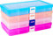 DIFIT Sortierboxen für kleinteile,Plastik Aufbewahrungsbox,Sortierbox Fächer Kleinteilebox,Diamond Painting Zubehör Sortierbox Kleinteile (15 Fächer,Farben x 4)