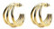 SINGULARU - Triple Creolen. Messing mit 18 Kt Vergoldeter Beschichtung. Schmuck für Damen.