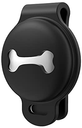 Urcover Schutzhülle kompatibel mit AirTag in Schwarz, robuste Silikon Back Clip Hülle, Schutz vor Verlust, Verschmutzung und Kratzer, Hund Katze Haustier Halsband Zubehör Bluetooth Tracker