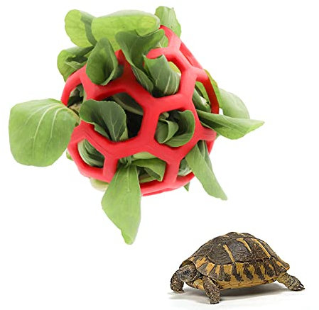 LODCZIOE Schildkröte Leckerli-Ball Spielzeug Heu Feeder Ball, Fütterung Grasball für Schildkröte Schildkröte, Obst Gemüse Futterspender Halter Futtersuche Spielzeug für Kleintiere Haustier