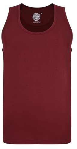 KAM Adults Mens Kingsize Big Size Plain Vest Tank Top Sleeveless Round Neck Burgundy 8XL (500F)