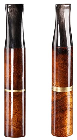 Bocchino da uomo Corna Bocchino Base in legno di sandalo con filtro a carbone attivo da 9 mm Set Bocchino portatile per sigarette di dimensioni normali e super sottili