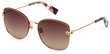 Furla Damen Sfu457n Sonnenbrille, Glänzendes Roségold, mit Col.Parts, 56