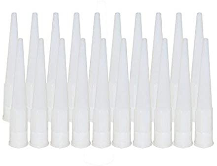 JinYu Plastic Caulking Gun Extender Caulk Nozzle Tip Tool for Sausage Caulking Gun, Caulk Nozzles Applicator, Easy to Use, White (20)