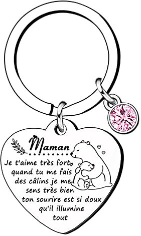 Lumengqi Cadeau Fete des Meres Cadeau Maman Porte Clef Maman Cadeau Fete des Maman Cadeau Anniversaire Maman Porte Clé Maman Cadeau Maman Noel Cadeau Fete des Maman Personnalisé Idee Cadeaux Maman