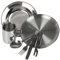 Black Snake® Flacher und tiefer Camping Picknick Teller mit Besteck Plus Tasse aus Edelstahl - 1 Person - Set