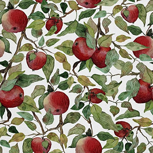 HEKO PANELS Stoff Oxford Wasserdichte Meterware Canvas-Stoff Polyester Stoff Zum Nähen Nähstoffe Dekostoffe Wasserabweisend Blickdicht Äpfel Apfelbäume 1 Meter 155 x 100 cm