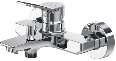AM.PM Badewannenarmatur mit Auslauf, Mischbatterie Badewanne, Brausebatterie Wanne, Einhand-Wannenbatterie für Badewanne und Dusche, Badezimmer Armatur, Chrom, X-Joy FXA10000