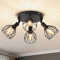 ANWIO deckenstrahler 4 flammig, vintage deckenlampe schwarz E14 drehbar, Deckenstrahler Schwarz mit rundem Sockel,Deckenstrahler,deckenlampe led, lampe wohnzimmer kinderzimmer (ohne Glühbirnen)